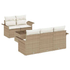 Conjunto de sofá de jardín 6 pcs Beige y Crema 55 x 55 x 37 cm