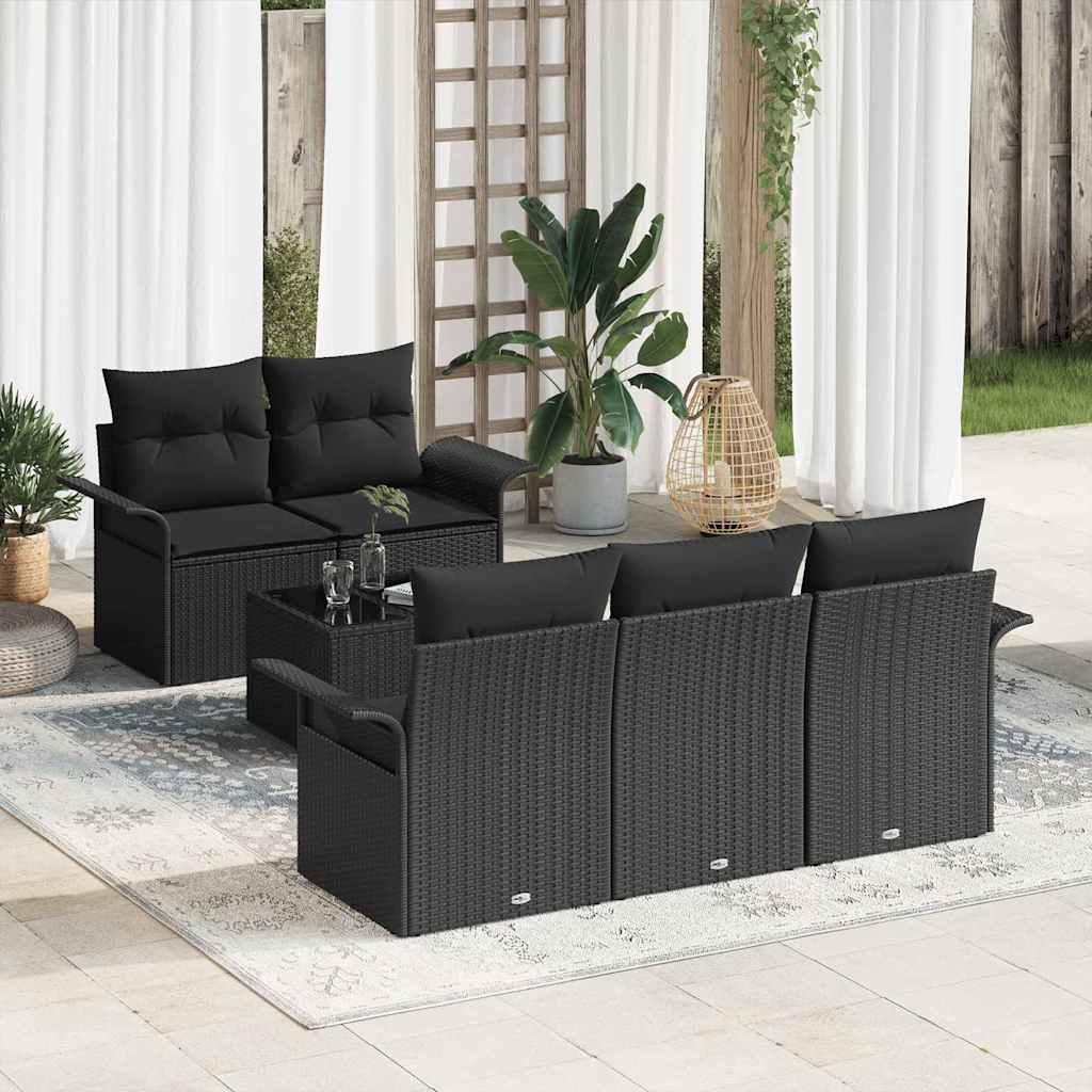 Conjunto de sofá de jardín con cojín 6 pcs Gris 55 x 55 x 37 cm
