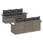 Conjunto de sofás de jardín 7 pcs Gris ratán sintético
