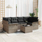 7-Piece Garden Sofa Set Beige and Cream 55 x 55 x 37 cm