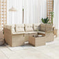 7-Piece Garden Sofa Set Beige and Cream 55 x 55 x 37 cm