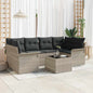 7-Piece Garden Sofa Set Beige and Cream 55 x 55 x 37 cm