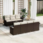 8-Piece Outdoor Sofa Set Beige and Cream Poly Rattan