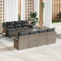 8-Piece Outdoor Sofa Set Beige and Cream Poly Rattan