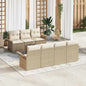 8-Piece Outdoor Sofa Set Beige and Cream Poly Rattan