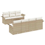Conjunto de sofás de jardín 8 pcs Beige y Crema ratán sintético