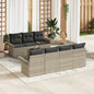8-Piece Outdoor Sofa Set Beige and Cream Poly Rattan