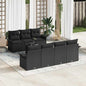 8-Piece Outdoor Sofa Set Beige and Cream Poly Rattan