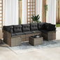 8-Piece Beige and Cream Synthetic Rattan Garden Sofa Set