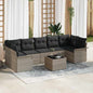 8-Piece Beige and Cream Synthetic Rattan Garden Sofa Set