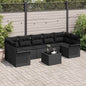 8-Piece Beige and Cream Synthetic Rattan Garden Sofa Set