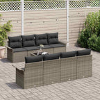 Conjunto de sofá de jardín con cojín 9 pcs Gris 55 x 55 x 37 cm