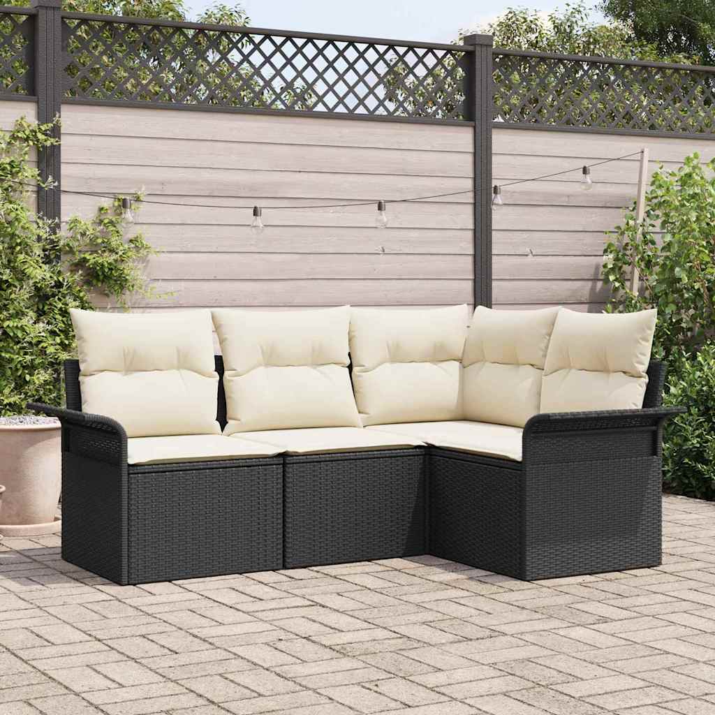 4-piece Garden Sofa Set Beige Synthetic Rattan