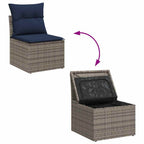 Conjunto de sofá de jardín 4 pcs Gris ratán sintético