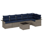Conjunto de sofá de jardín 7 pcs Gris ratán sintético