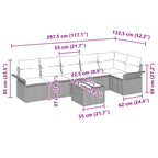 Conjunto de sofá de jardín 7 pcs Gris ratán sintético
