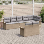 Conjunto de sofá de jardín 8 pcs Beige ratán sintético