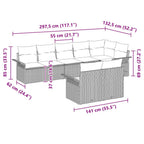 Conjunto de sofá de jardín 8 pcs Beige ratán sintético