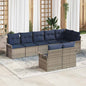 Conjunto de sofá de jardín 8 pcs Gris ratán sintético