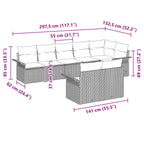 Conjunto de sofá de jardín 8 pcs Gris ratán sintético