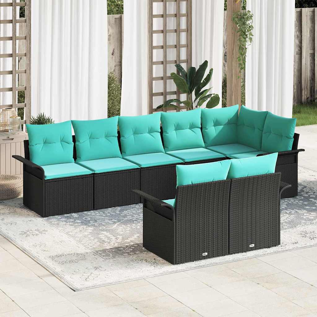 Conjunto de sofá de jardín 8 pcs Gris ratán sintético