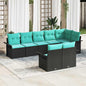 Conjunto de sofá de jardín 8 pcs Gris ratán sintético