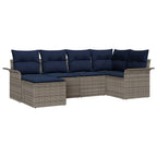 Conjunto de sofá de jardín 6 pcs Gris ratán sintético
