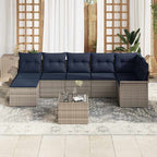 Conjunto de sofá de jardín 8 pcs Gris ratán sintético
