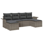 Conjunto de sofá de jardín 6 pcs Gris ratán sintético
