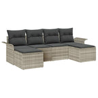 Conjunto de sofá de jardín 6 pcs Gris Claro ratán sintético