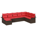 Conjunto de sofá de jardín con cojín 8 pcs Beige Poliratán