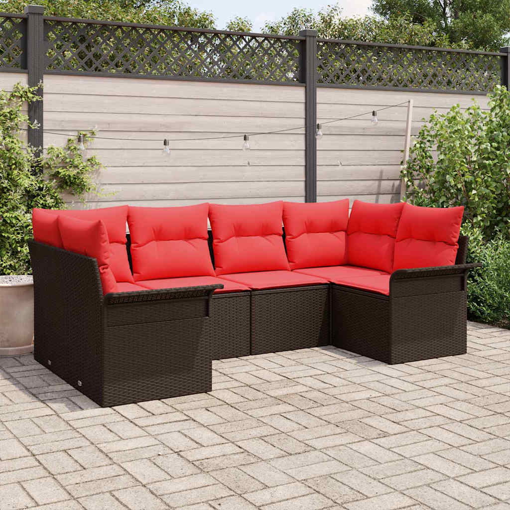 Conjunto de sofá de jardín 6 pcs Gris Poliratán