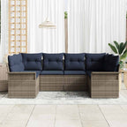Conjunto de sofá de jardín 6 pcs Gris Poliratán