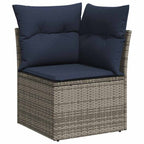 Conjunto de sofá de jardín 6 pcs Gris Poliratán