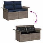 Conjunto de sofá de jardín 6 pcs Gris Poliratán