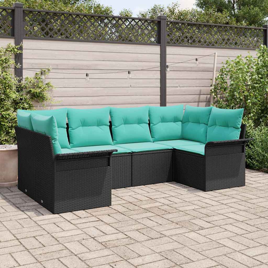 Conjunto de sofá de jardín 6 pcs Gris Poliratán