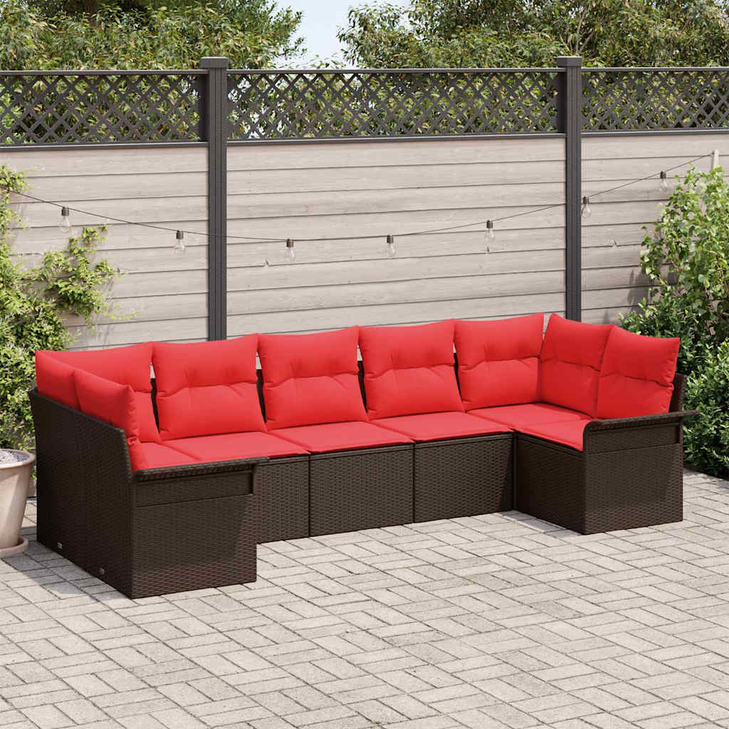 Conjunto de sofá de jardín 7 pcs Gris Poliratán
