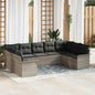 Garden sofa set 10 pcs Beige synthetic rattan