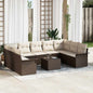 Garden sofa set 10 pcs Beige synthetic rattan