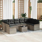 Garden sofa set 10 pcs Beige synthetic rattan