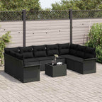 Conjunto de sofá de jardín 10 pcs Beige ratán sintético