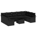 Conjunto de sofá de jardín 10 pcs Beige ratán sintético