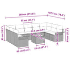 Conjunto de sofá de jardín 10 pcs Beige ratán sintético