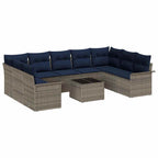 Conjunto de sofá de jardín 10 pcs Gris ratán sintético