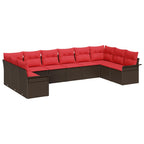 Conjunto de sofá de jardín 10 pcs Beige ratán sintético
