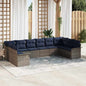 Conjunto de sofá de jardim 10 pcs Bege vime sintético