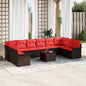 Conjunto de sofá de jardim 10 pcs Bege vime sintético