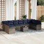 Conjunto de sofá de jardim 10 pcs Bege vime sintético