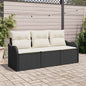 Conjunto de sofá de jardín 3 pcs Beige Poliratán
