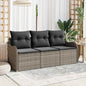 Conjunto de sofá de jardín 3 pcs Beige Poliratán